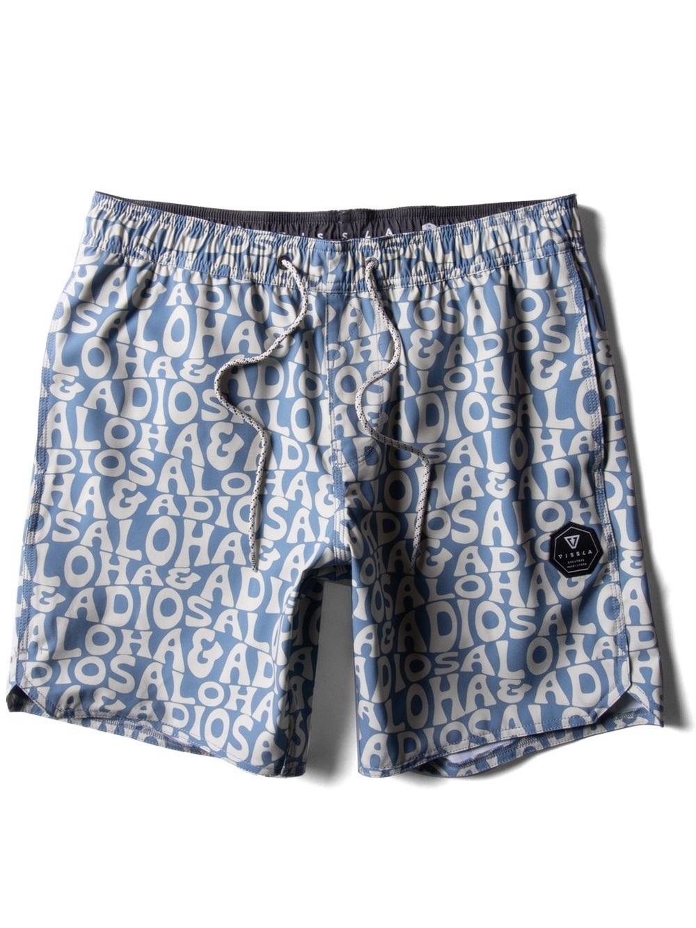 VISSLA Blue and White Logo Patch Surf Shirt | Medium